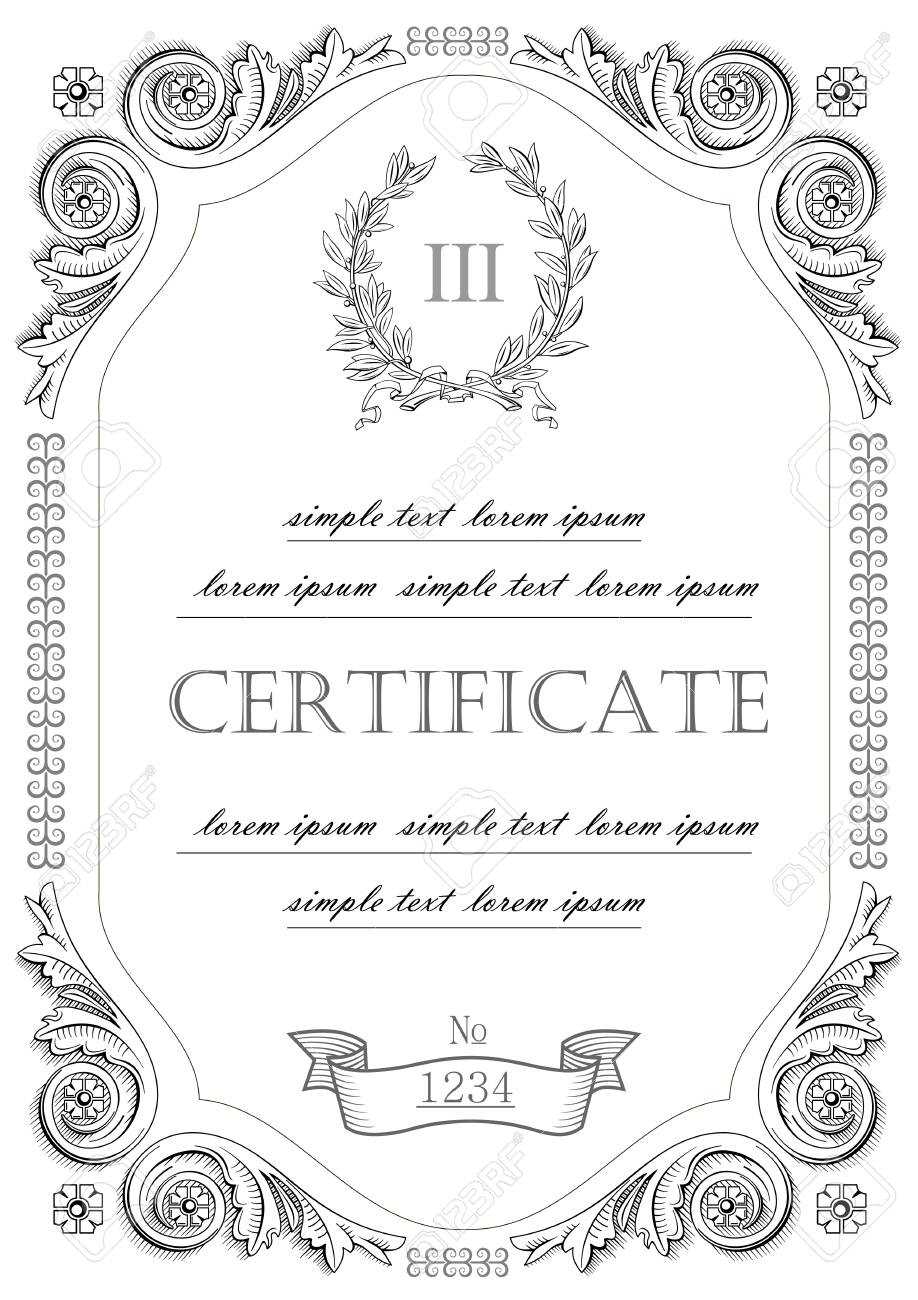The Template For The Certificate And License In Vintage Classic Style.. Regarding Certificate Of License Template