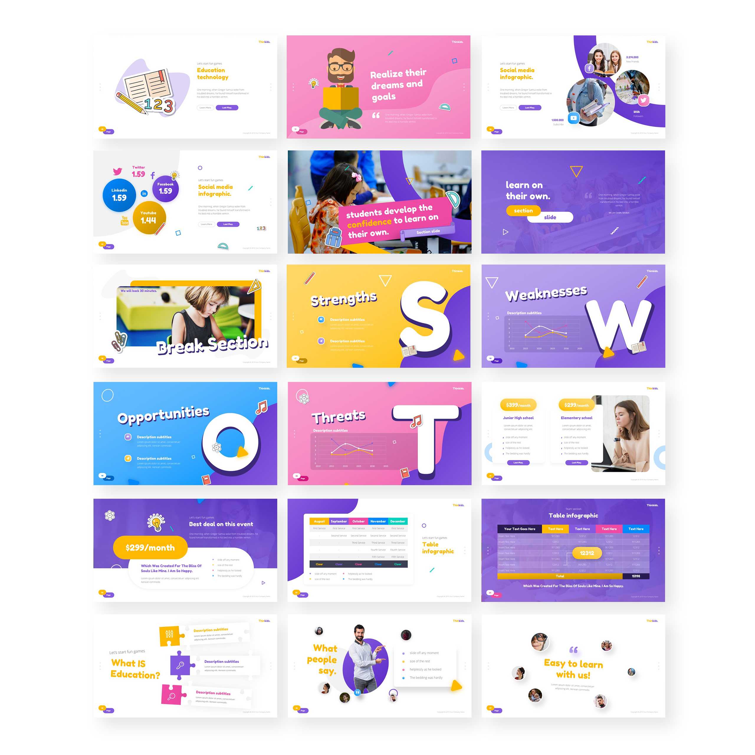 Thinkids – Fun Games & Education Powerpoint Template For Powerpoint Template Games For Education