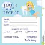 Tooth Fairy Receipt Certificate Design Stock Vector Throughout Free Tooth Fairy Certificate Template