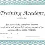 Training Certificate Template – Certificate Templates with regard to Template For Training Certificate