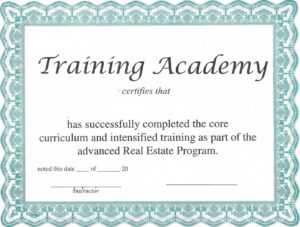 Training Certificate Template – Certificate Templates with regard to Template For Training Certificate