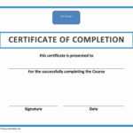 Training Certificate Template Pdf | Blank Certificates Throughout Training Certificate Template Word Format