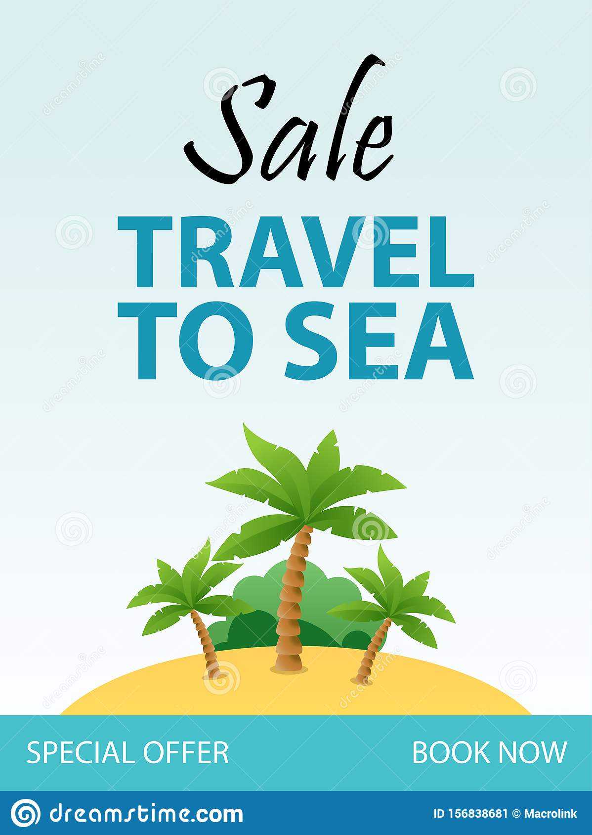Travel To Sea, Tropical Vacation Flyer Template Design With In Island Brochure Template