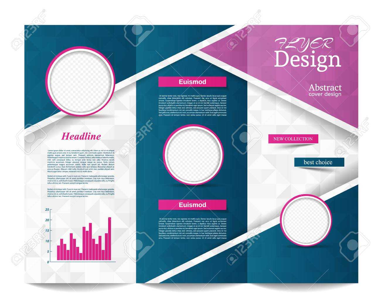 Tri Fold Brochure Template.corporate Business Background Or Cover.. Pertaining To Tri Fold Brochure Publisher Template