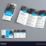 Tri Fold Brochure Template With Blue Rectangular Intended For Free Three Fold Brochure Template