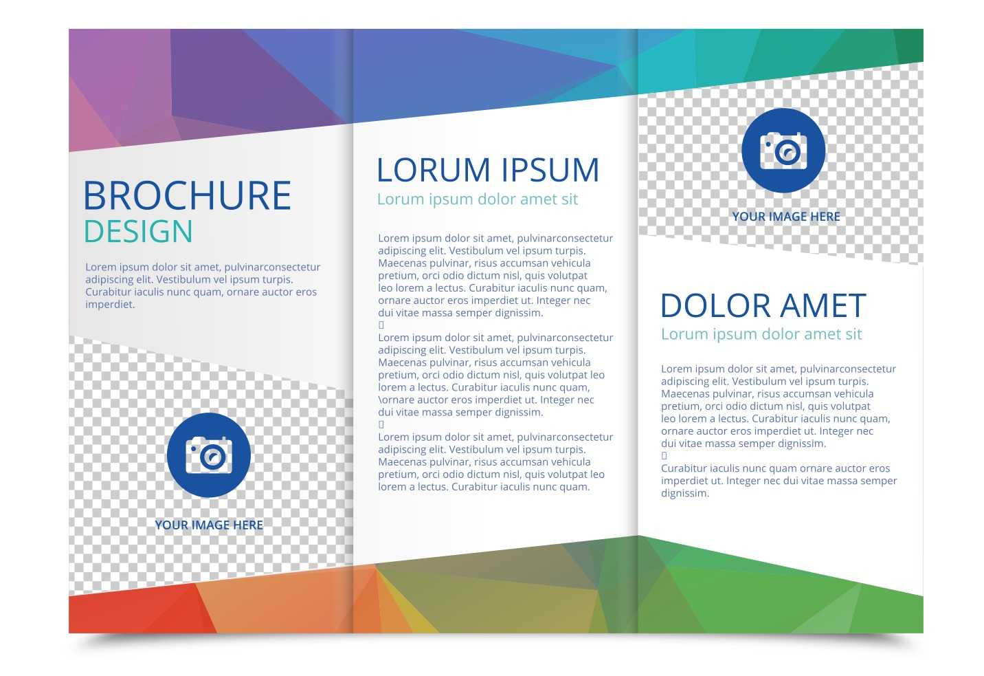 Tri Fold Brochure Vector Template - Download Free Vectors For Free Three Fold Brochure Template