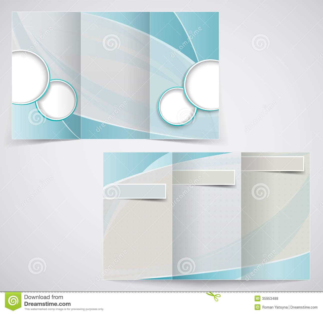 Tri Fold Business Brochure Template, Vector Blue D Stock Intended For Free Illustrator Brochure Templates Download
