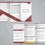 Tri Fold Business Brochure Template, Vector Brown Design Flyer Throughout Free Tri Fold Business Brochure Templates