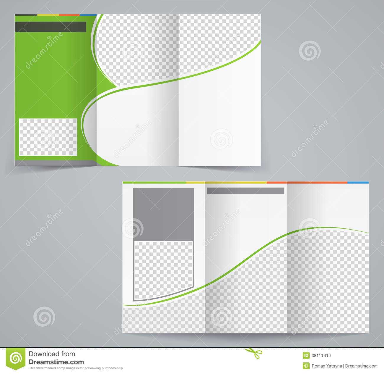 Tri Fold Business Brochure Template, Vector Green Stock Intended For Brochure Template Illustrator Free Download