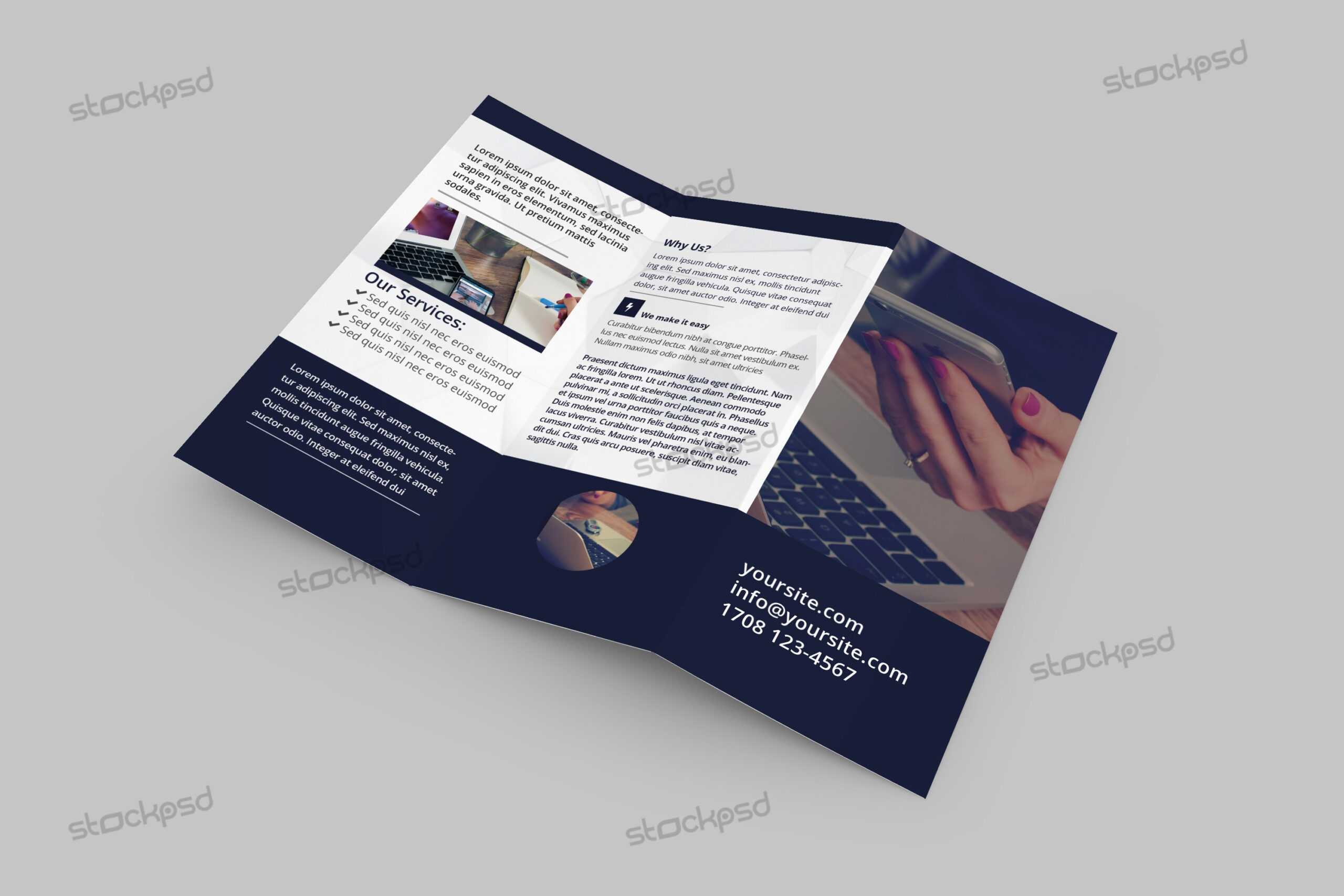 Tri Fold Corporate Brochure – Free Psd Template – Stockpsd Inside Brochure Psd Template 3 Fold