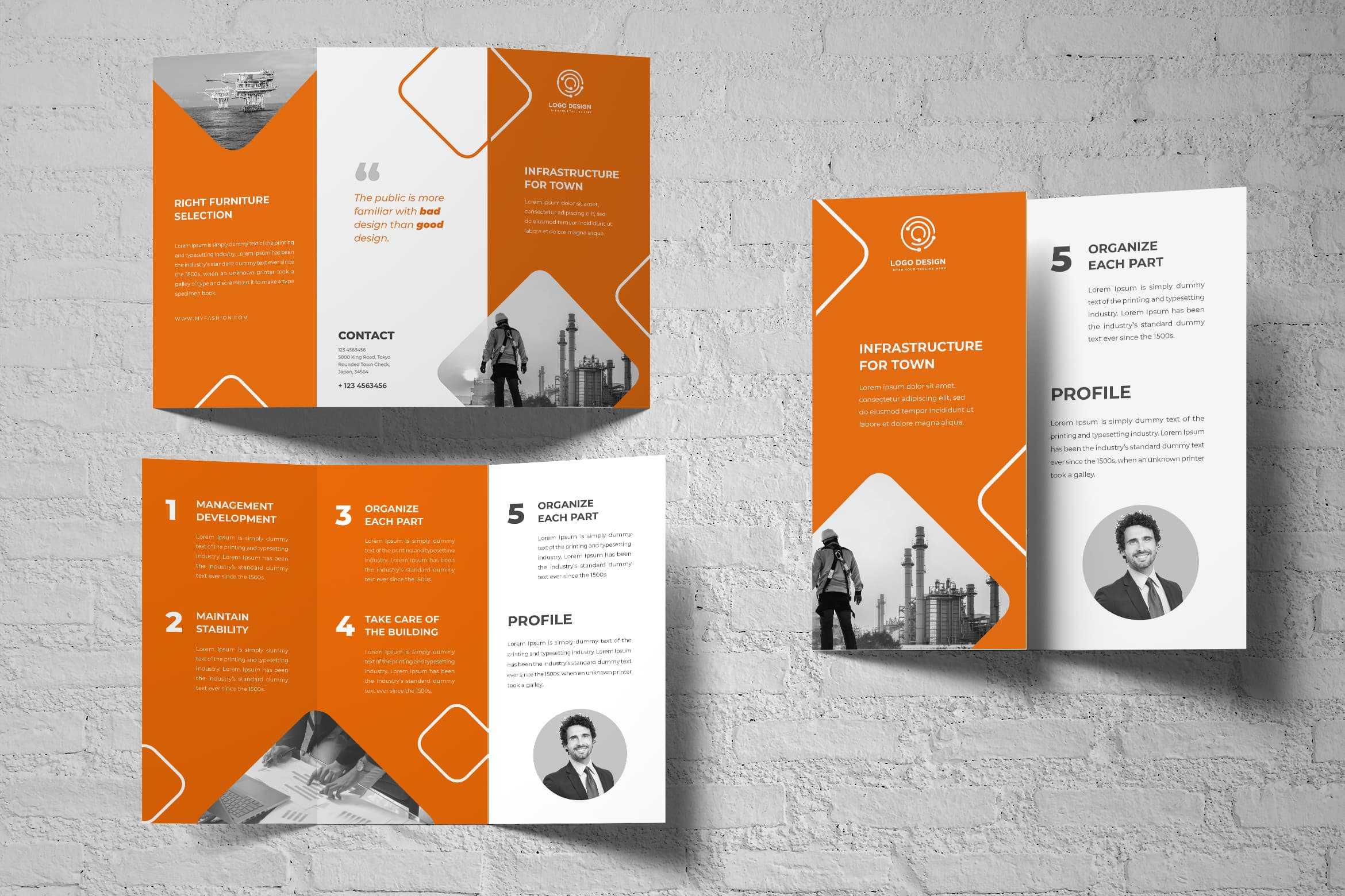 Trifold Brochure – Town Construction Inside Adobe Indesign Tri Fold Brochure Template