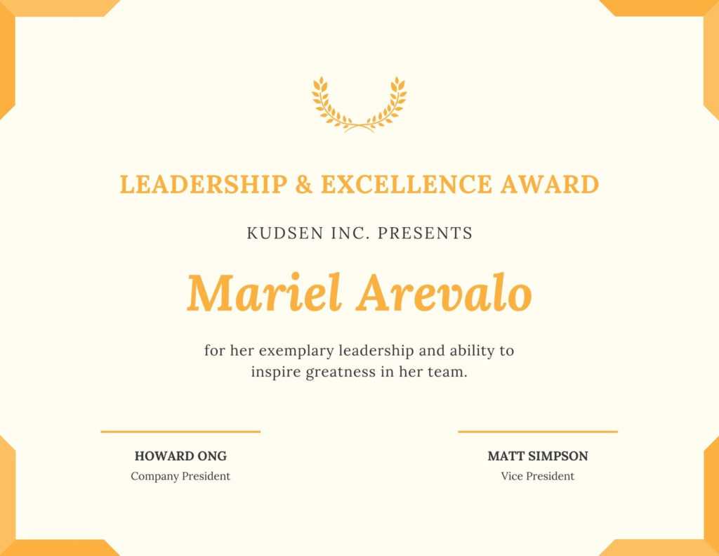 Trophy Leadership Award Certificate – Templatescanva Regarding ...