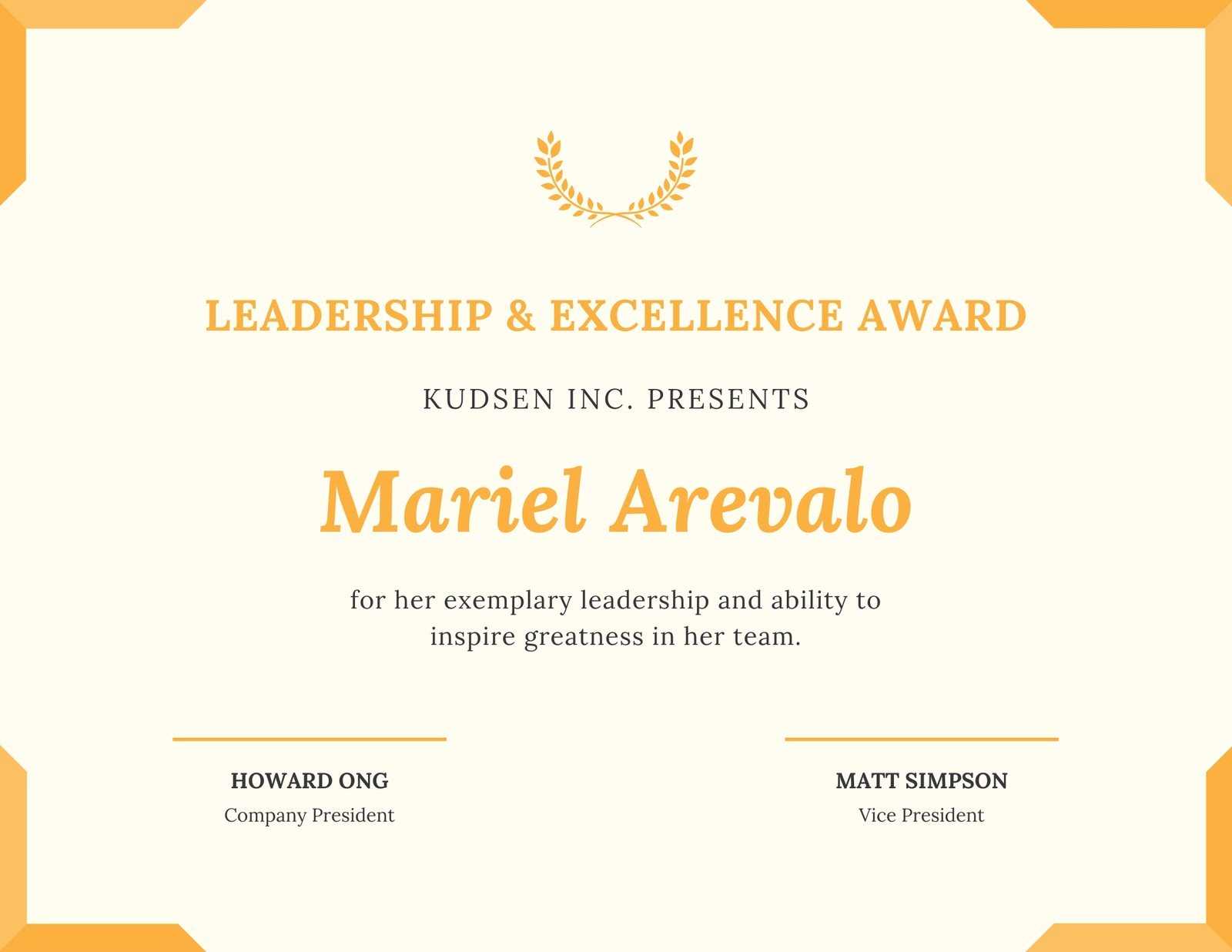 Trophy Leadership Award Certificate - Templatescanva Regarding Leadership Award Certificate Template