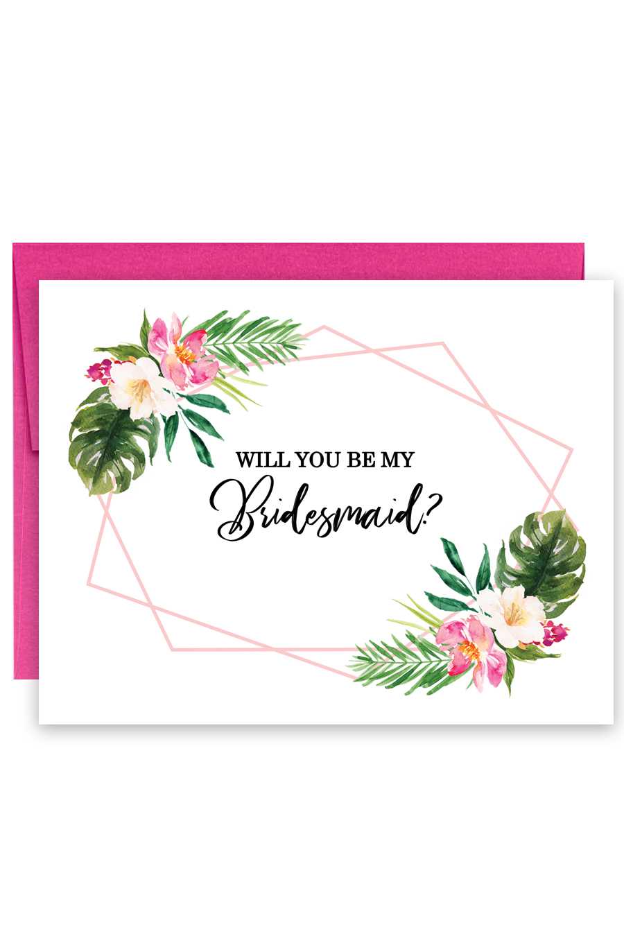 Tropical Will You Be My Bridesmaid Card Inside Will You Be My Bridesmaid Card Template
