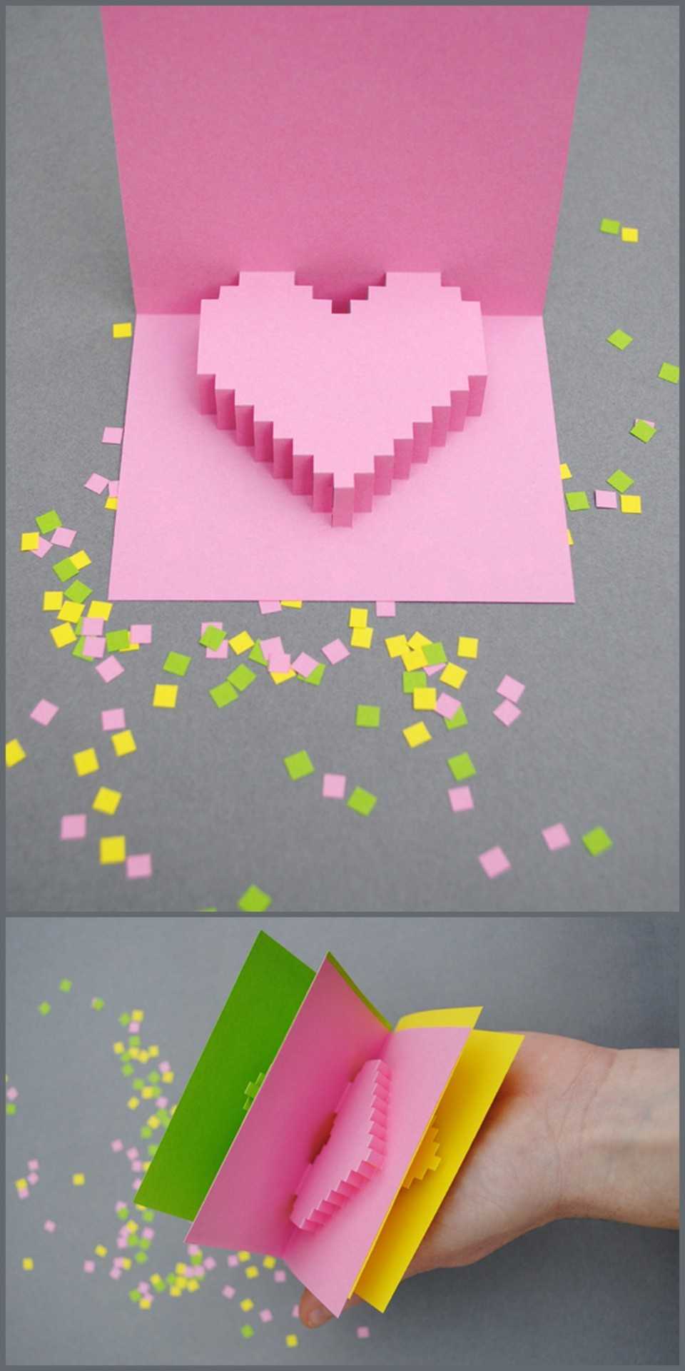 True Blue Me & You: Diys For Creatives • Diy Pixel Y Popup Within Pixel Heart Pop Up Card Template