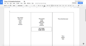 Tutorial: Making A Brochure Using Google Docs From A pertaining to Brochure Templates Google Drive