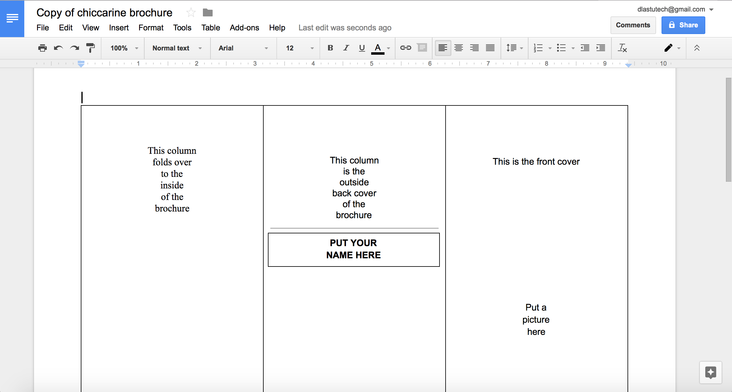 Tutorial: Making A Brochure Using Google Docs From A Regarding Google Docs Tri Fold Brochure Template