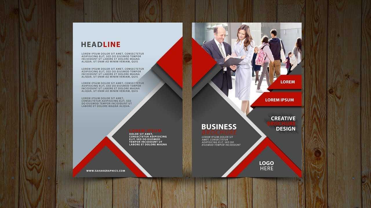 Two Fold Brochure Design | In Photoshop Cc Tutorial | Red And Gray Inside 2 Fold Brochure Template Psd