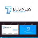 Type, Text, Write, Word Blue Business Logo And Business Card With Front And Back Business Card Template Word