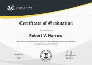 Universal College Graduation Certificate Template with College Graduation Certificate Template