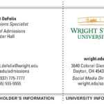 University Business Card | The Wright State University Brand For Student Business Card Template