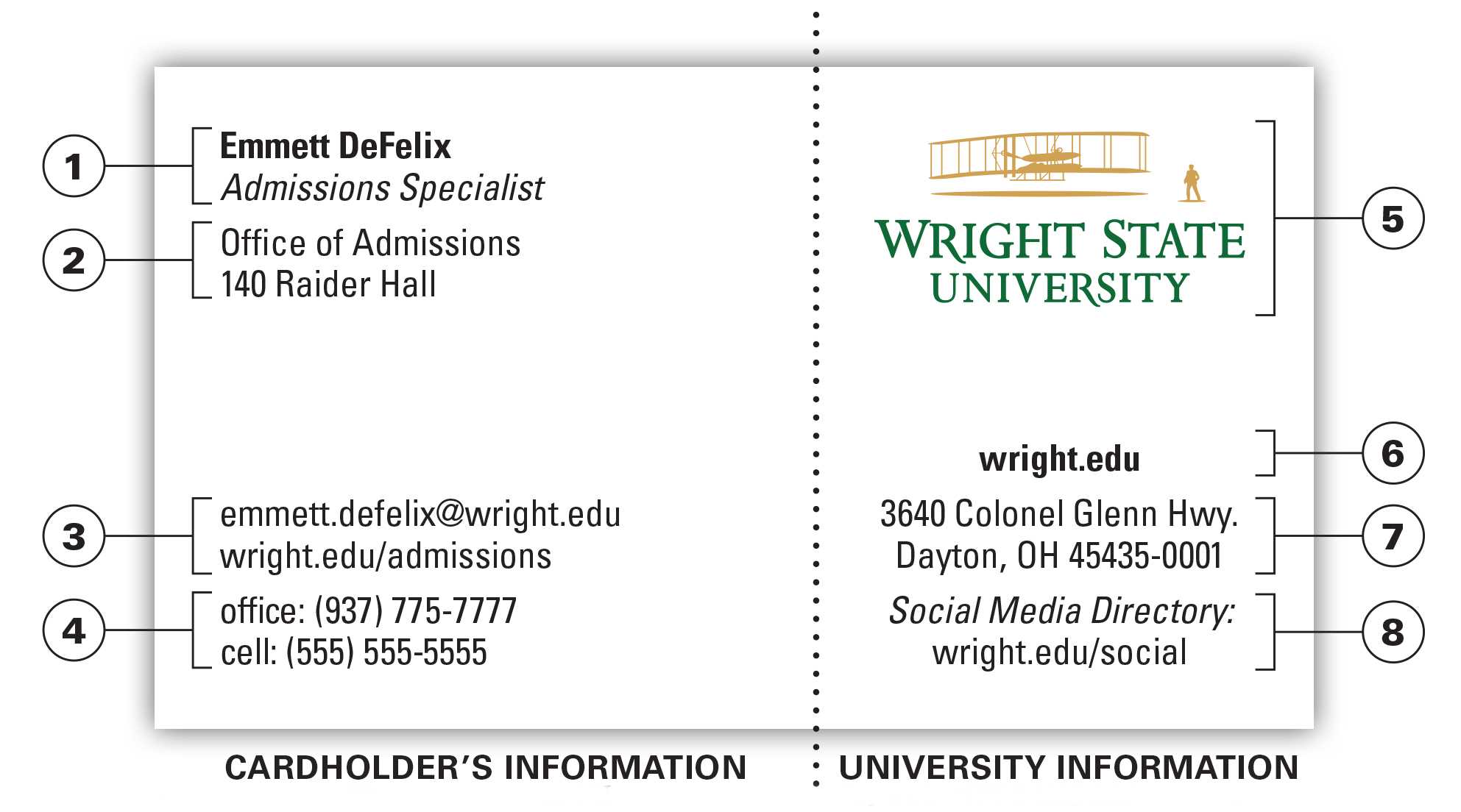 University Business Card | The Wright State University Brand For Student Business Card Template