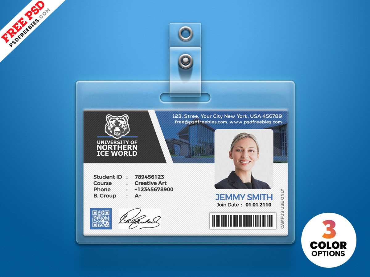 University Student Identity Card Psdpsd Freebies On Dribbble Regarding Id Card Design Template Psd Free Download