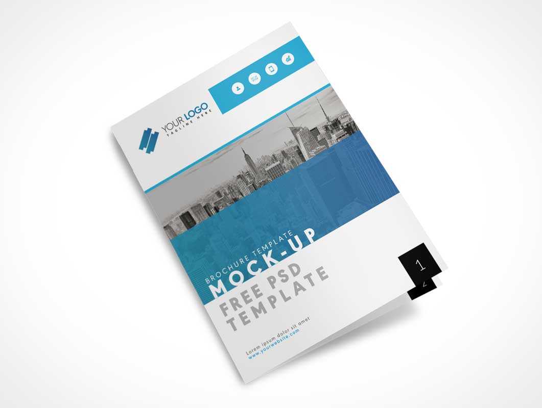 Us Letter Size Bi Fold Brochure Cover Psd Mockup – Psd Mockups With Regard To Two Fold Brochure Template Psd