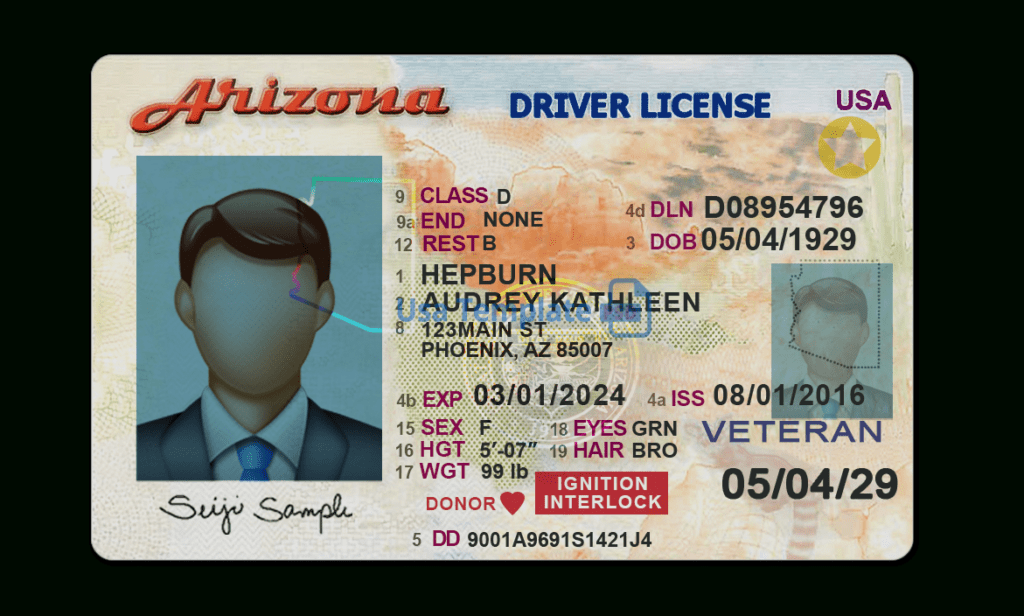 us driving licence card psd