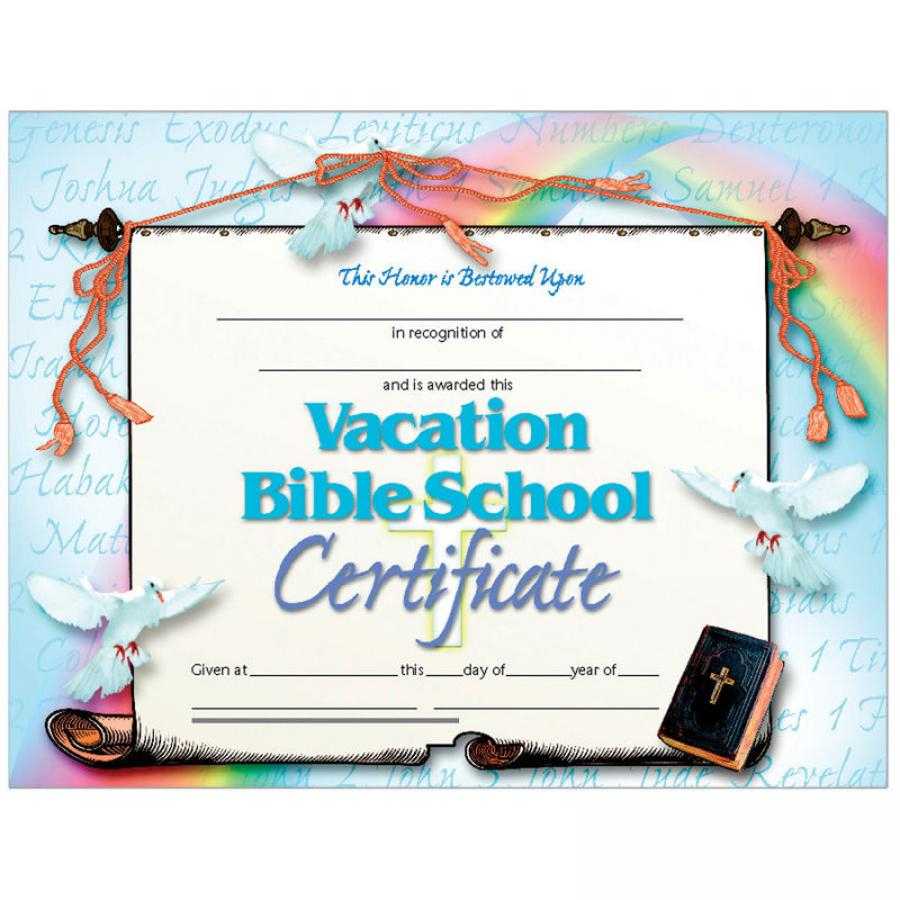Template Perfect Attendance Award Academic Certificate For Free Vbs