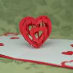 Valentine's Day Pop Up Card: 3D Heart Tutorial - Creative pertaining to 3D Heart Pop Up Card Template Pdf
