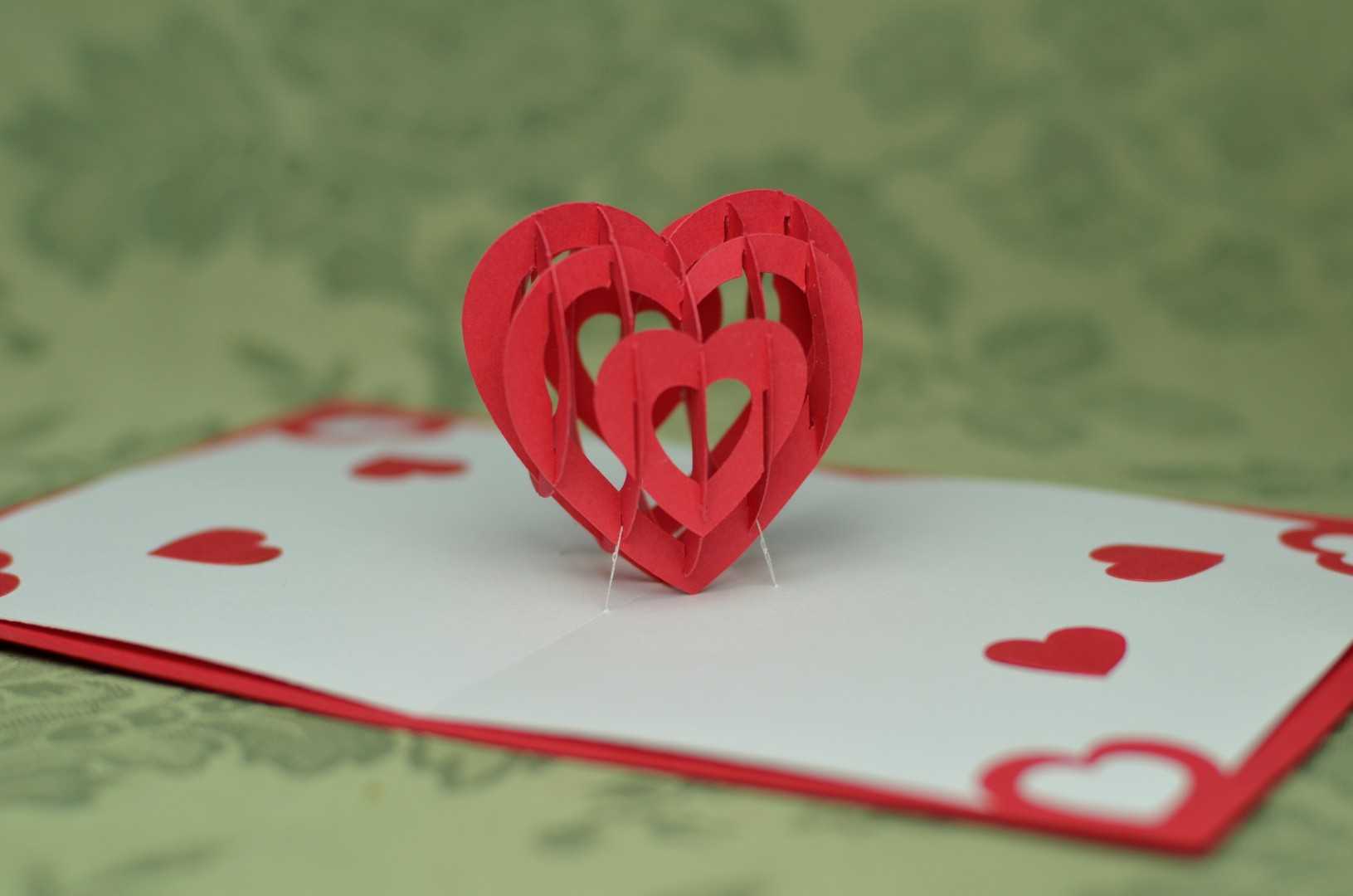 Valentine's Day Pop Up Card: 3D Heart Tutorial - Creative Pertaining To 3D Heart Pop Up Card Template Pdf