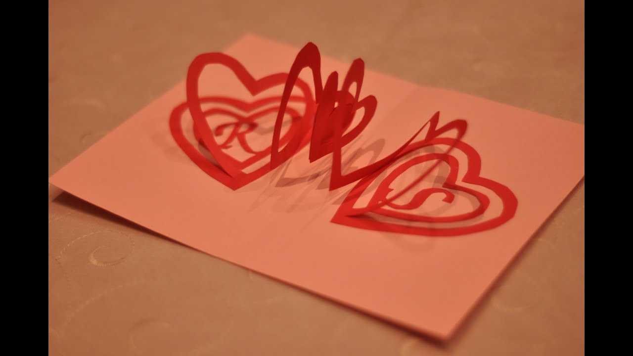 Valentine's Day Pop Up Card: Spiral Heart Tutorial In 3D Heart Pop Up Card Template Pdf