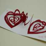 Valentine's Day Pop Up Card: Spiral Heart Tutorial Inside Pop Out Heart Card Template
