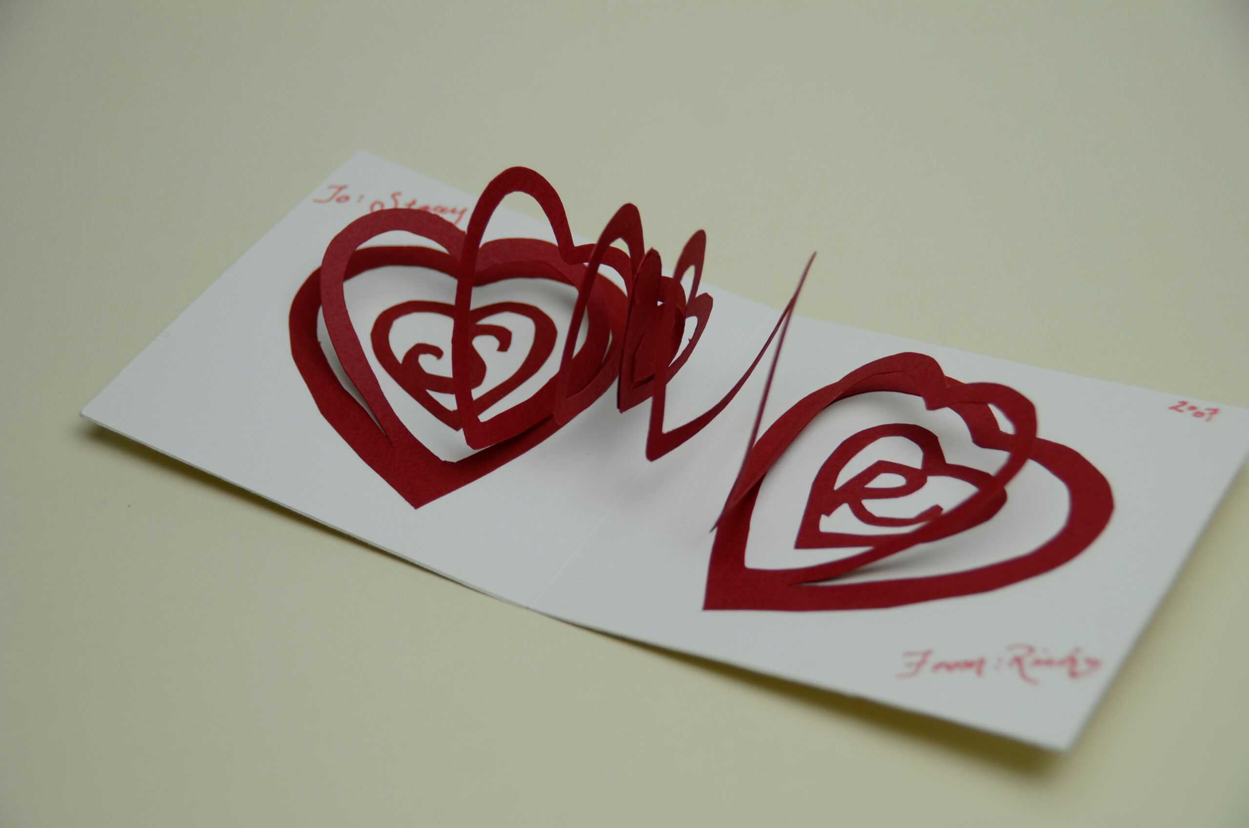 Valentine's Day Pop Up Card: Spiral Heart Tutorial Pertaining To 3D Heart Pop Up Card Template Pdf