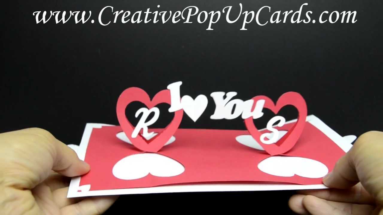 Valentines Day Pop Up Card: Twisting Hearts Within Heart Pop Up Card Template Free