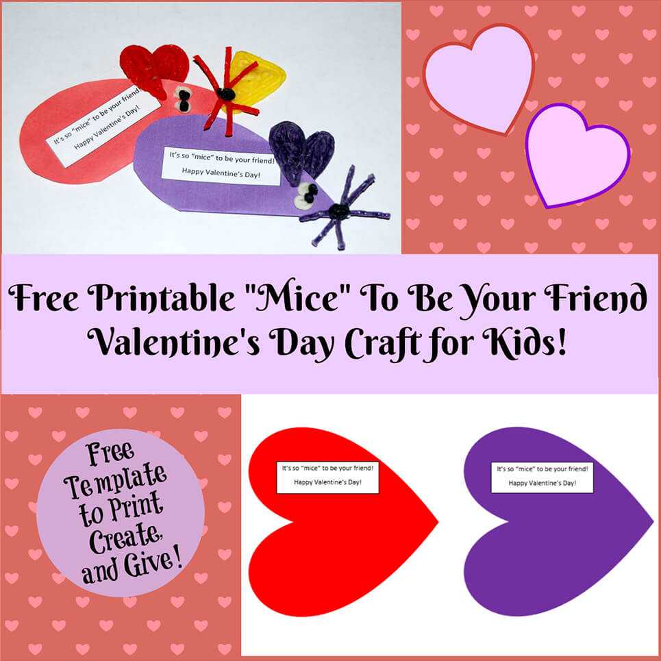 Valentine's Day Printable Card Crafts For Kids To Create Intended For Valentine Card Template For Kids