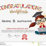Vector Certificate For School Children Template. Stock Within Children's Certificate Template