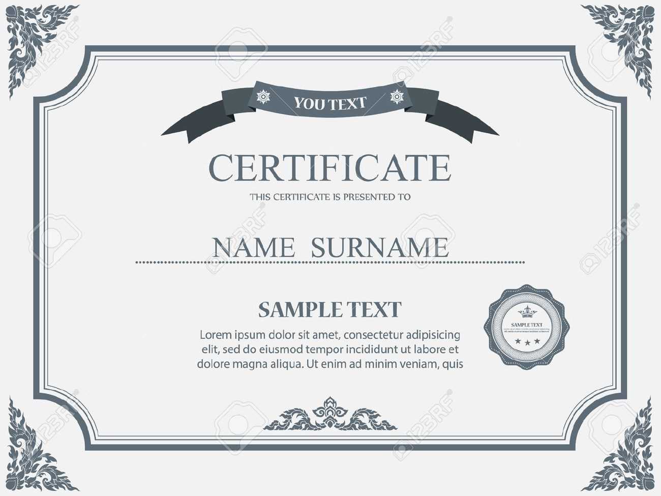 Vector Certificate Template. For Commemorative Certificate Template