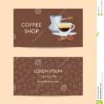 Vector Coffee Shop Or Company Business Card Template Stock Within Coffee Business Card Template Free