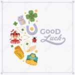Vector Decorating Design Made Of Lucky Charms, And The Words.. In Good Luck Card Template