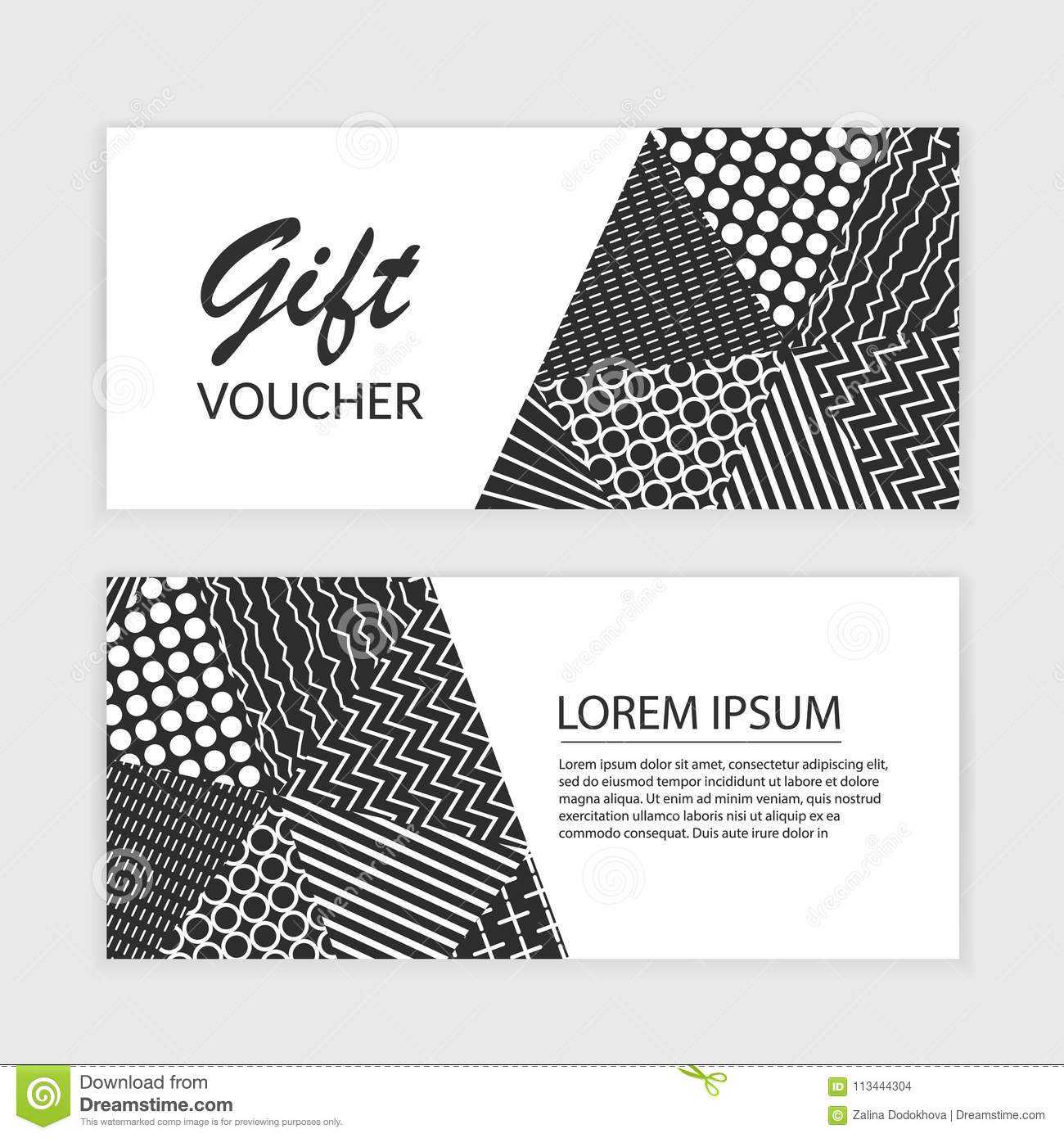 Vector Gift Voucher Template With Abstract Triangle With Regard To Black And White Gift Certificate Template Free