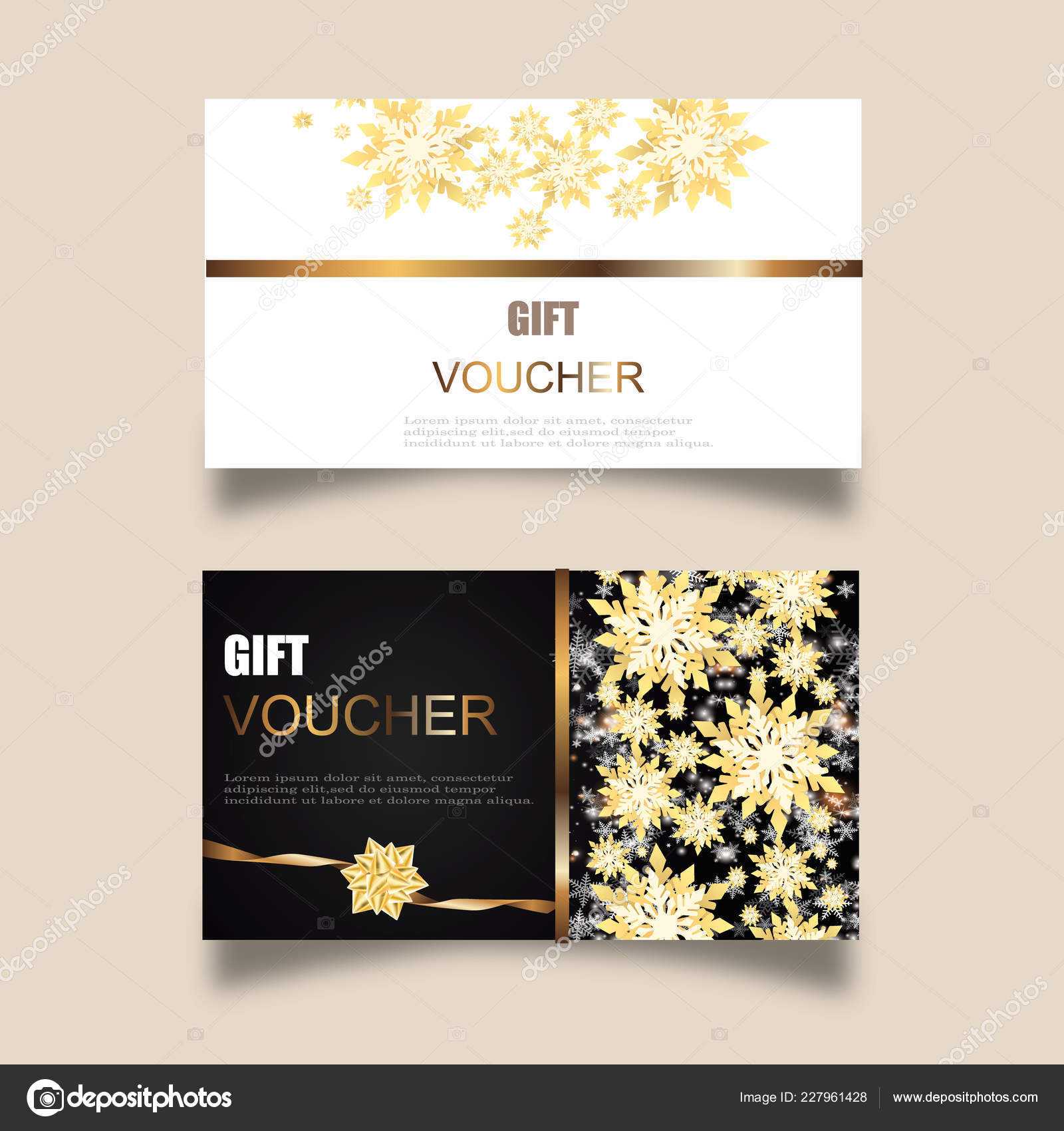 Vector Set Luxury Gift Vouchers Ribbons Gift Box Elegant For Elegant Gift Certificate Template