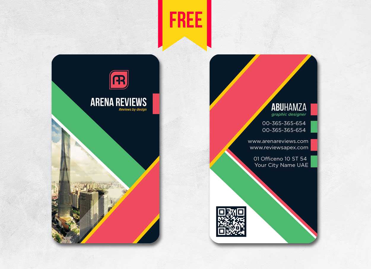 Vertical Business Card Design Psd – Free Download | Arenareviews With Regard To Business Card Size Template Psd