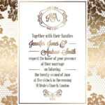 Vintage Baroque Style Wedding Invitation Card Template.. Elegant.. in Free E Wedding Invitation Card Templates