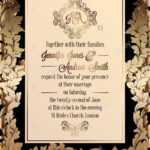 Vintage Baroque Style Wedding Invitation Card Template Within Church Wedding Invitation Card Template