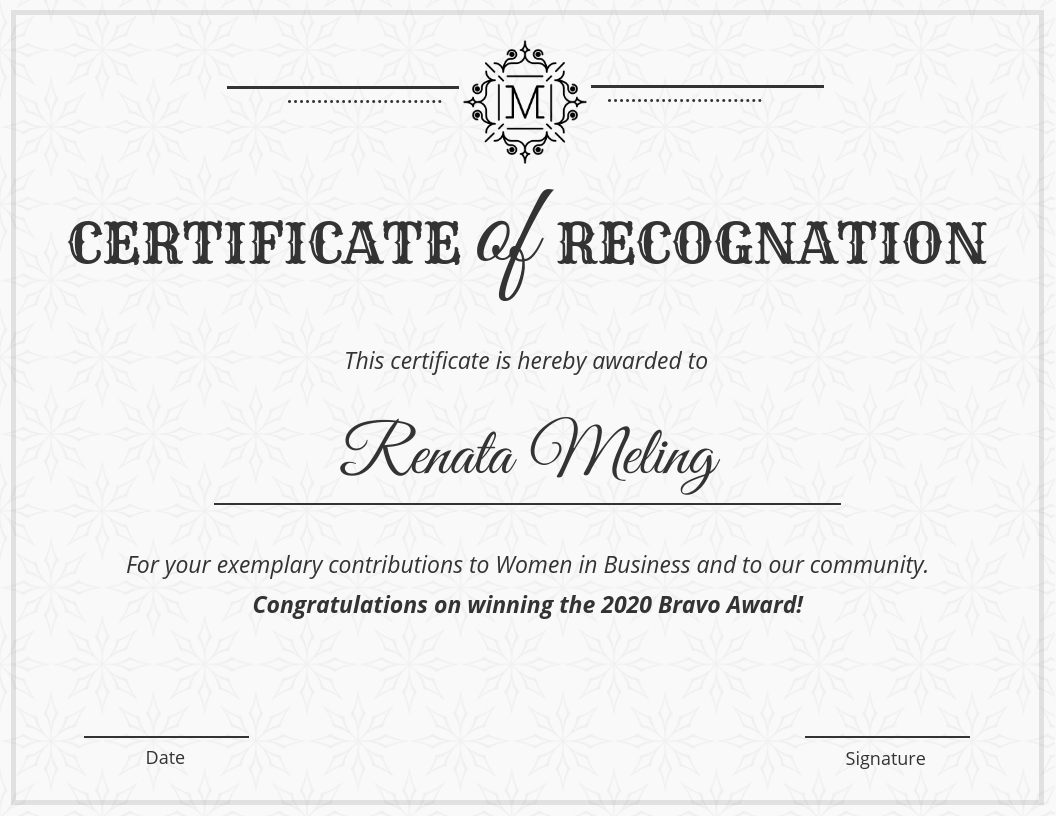 Vintage Certificate Of Recognition Template In Sample Certificate Of Recognition Template