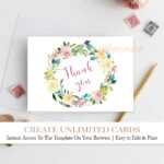 Vintage Floral Baby Shower Thank You Card, N4 With Template For Baby Shower Thank You Cards