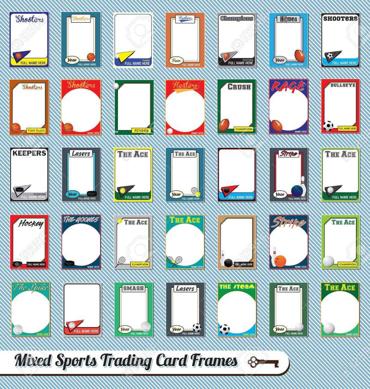 Vintage Mixed Sport Trading Card Picture Frames Within Free Trading Card Template Download