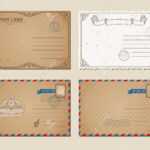 Vintage Postcards, Postage Stamps, Vector Illustration Post Cards.. Within Post Cards Template